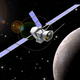Artist’s impression of BepiColombo in orbit around Mercury. (Image: ESA)
